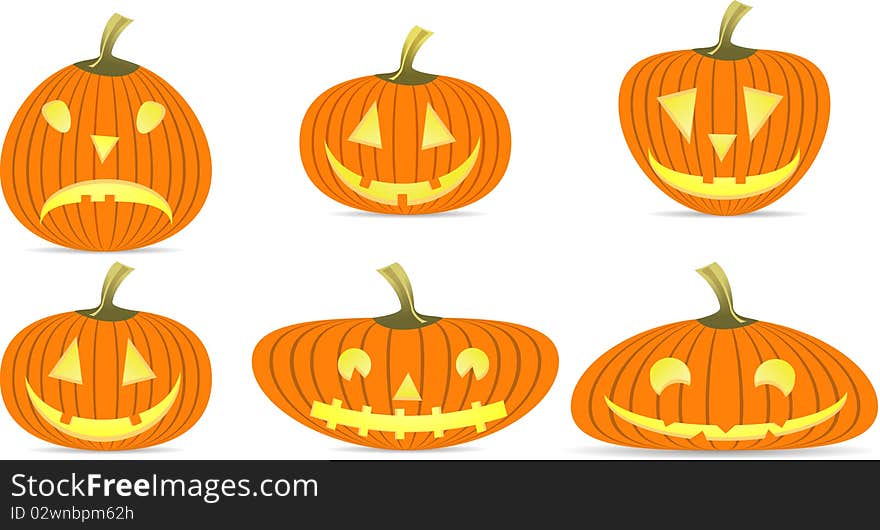 Various expressions of a pumpkin. Various expressions of a pumpkin