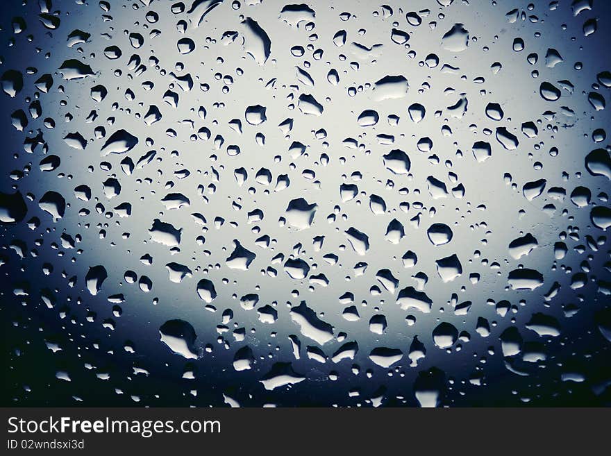 Drops of water on the window after the rain. Drops of water on the window after the rain