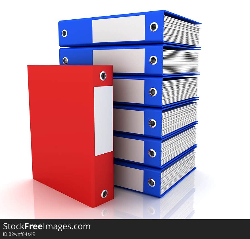 Documents stack isolated on the white. 3D render.