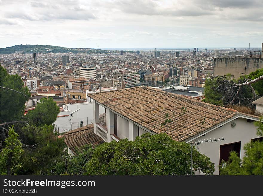 Aerial view of Barcelona