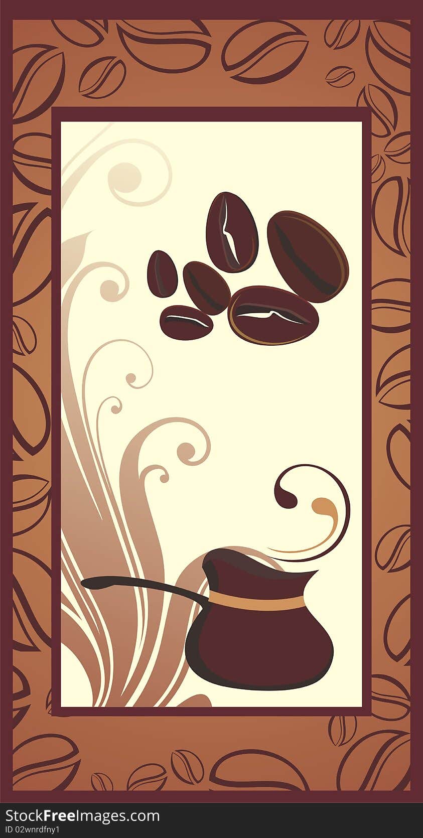 Coffee design with beans frame