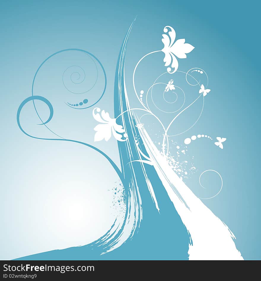 Abstract style floral design vector. Abstract style floral design vector