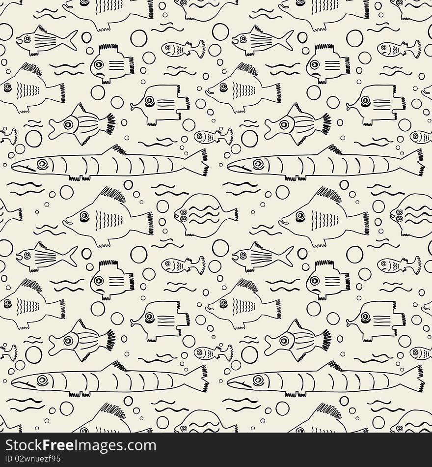 Seamless Pattern With Fish