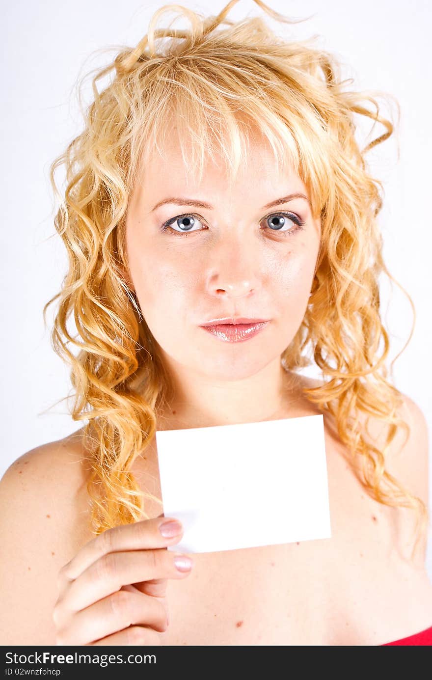 Girl With Blank Card