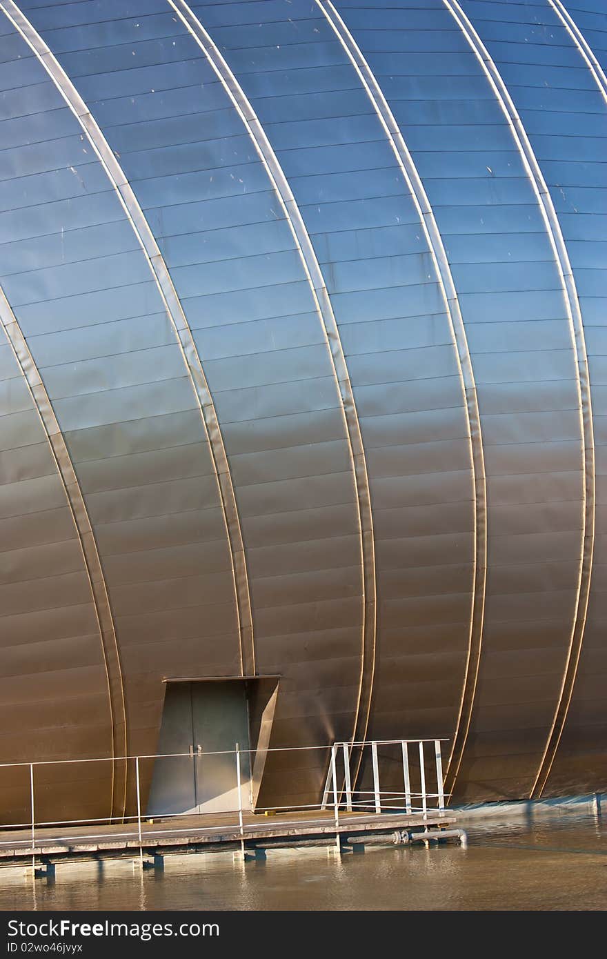 Architectural detail of Glasgow Science Center