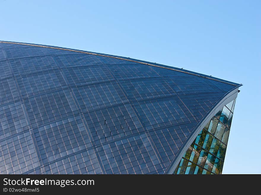 Architectural detail of Glasgow Science Center