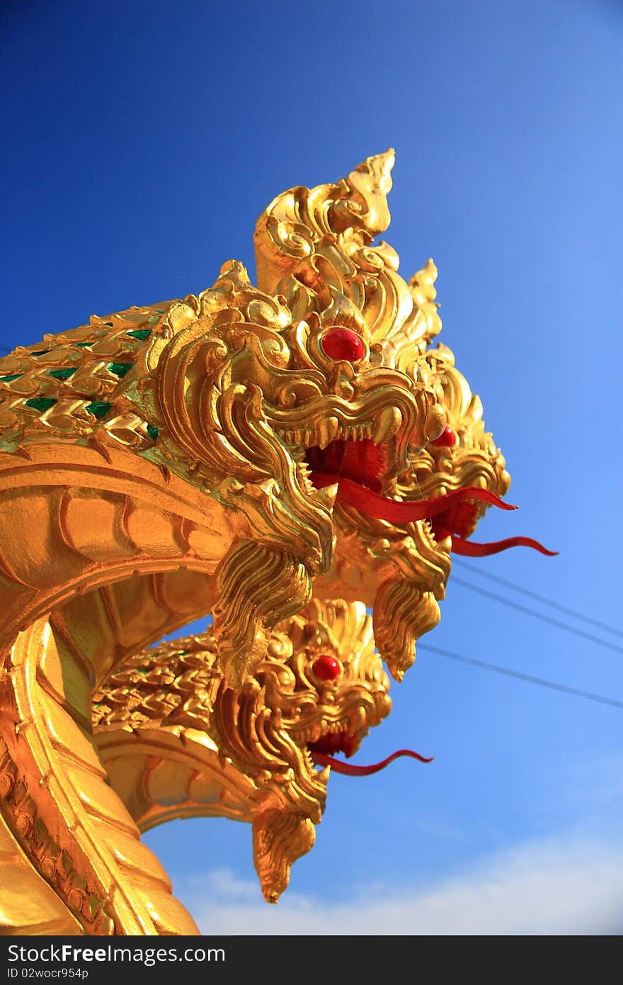 King of Nagas at wat moung, ayuttaya, Thailand.