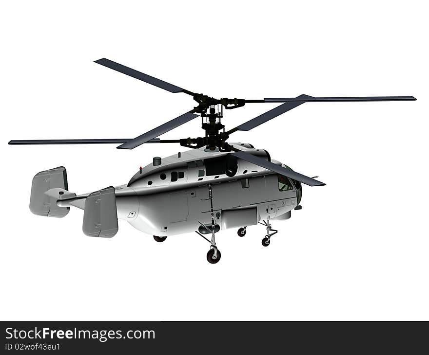 Helicopter isolated over white background.