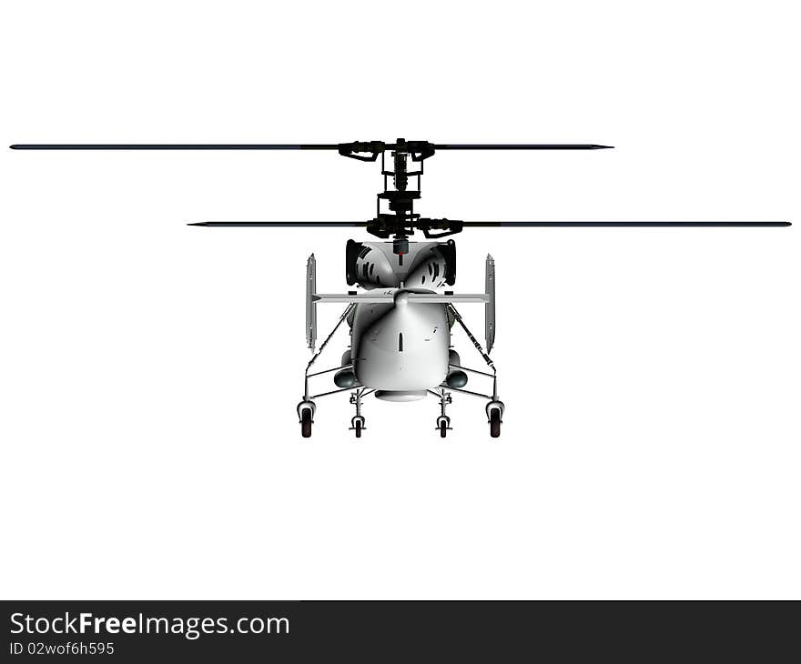 Helicopter isolated over white background.