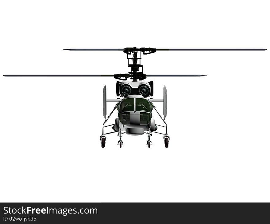 Helicopter isolated over white background.