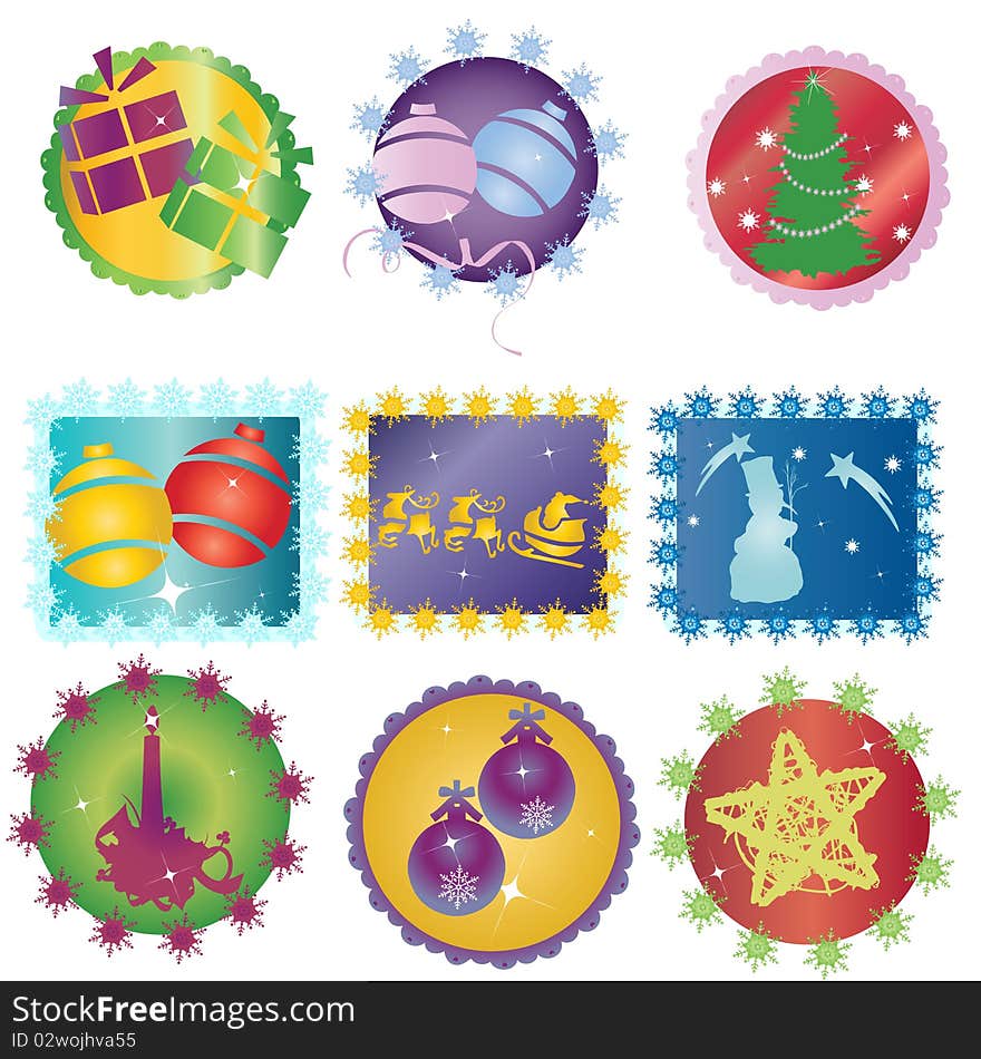 Set of christmas winter icons - vector illustration. Set of christmas winter icons - vector illustration