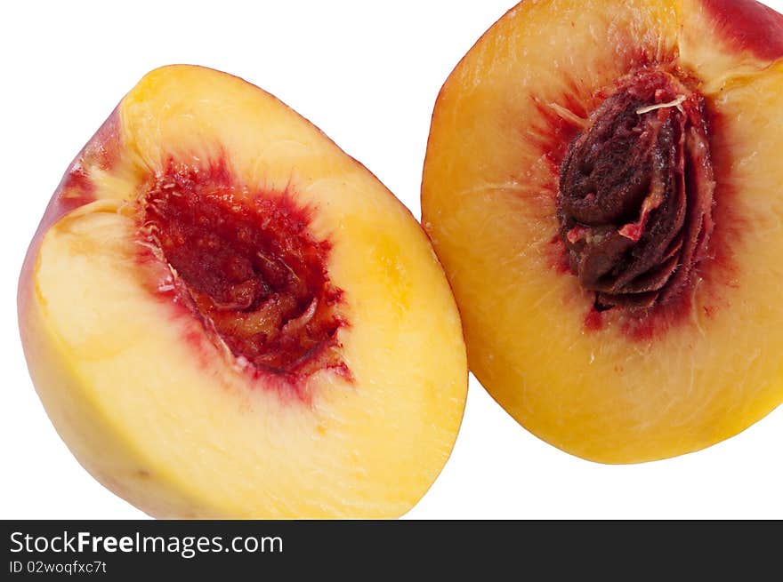 Cut Yellow Red-ripe Peach