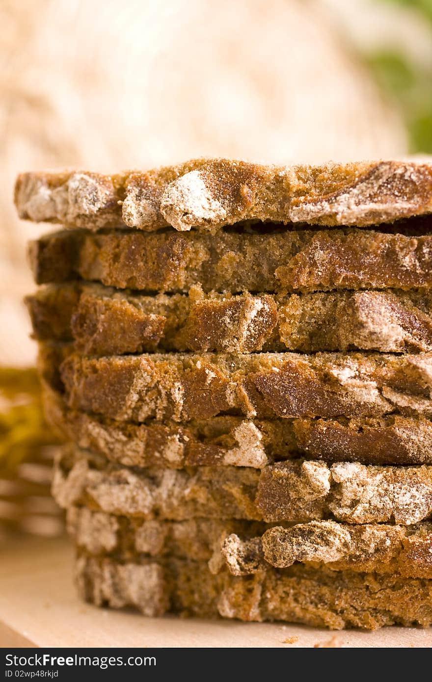 Fresh bread with ear of wheat