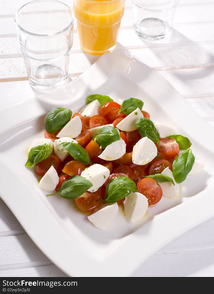 Tomatoes with mozzarella