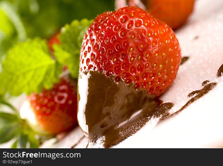 Strawberry in chocolate