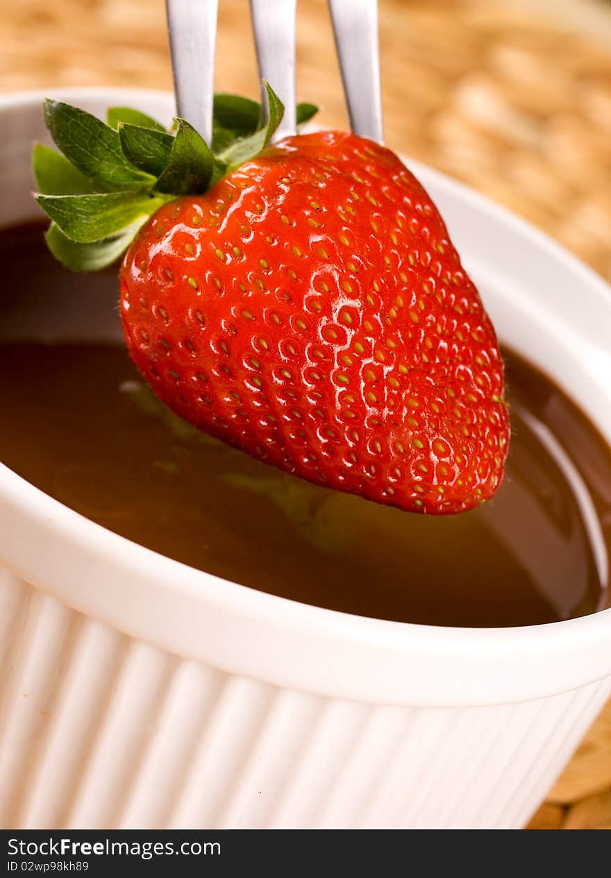 Strawberry in chocolate