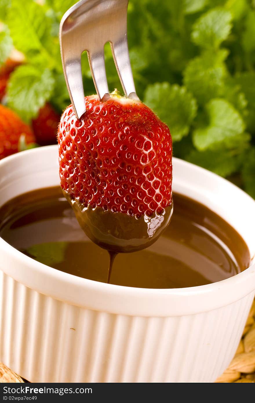 Strawberry in chocolate