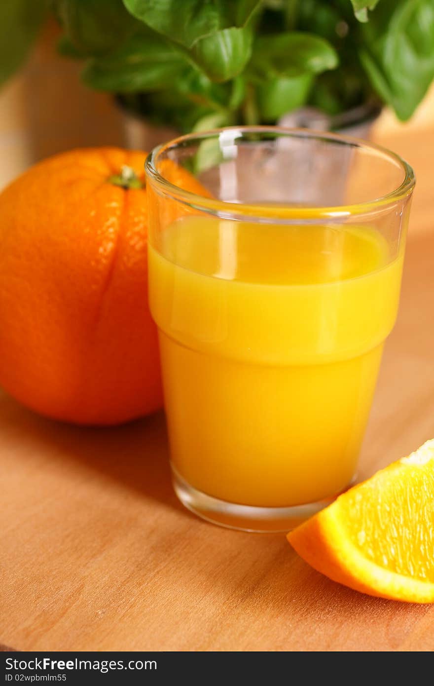 Glass with orange juice