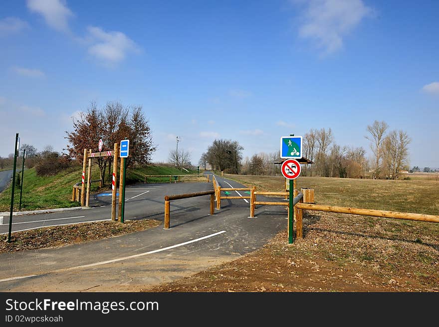 A hiking trail for walkers. A hiking trail for walkers