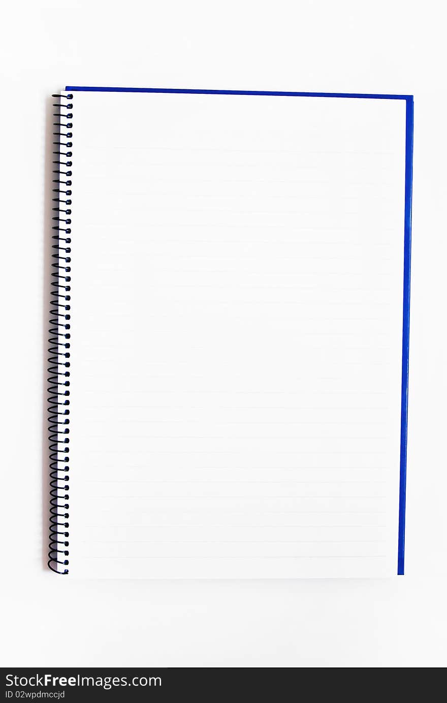 Blank notebook isolated