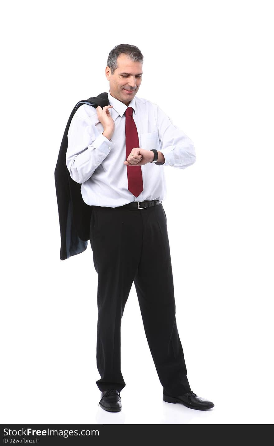 Businessman Showing Time On His Watch