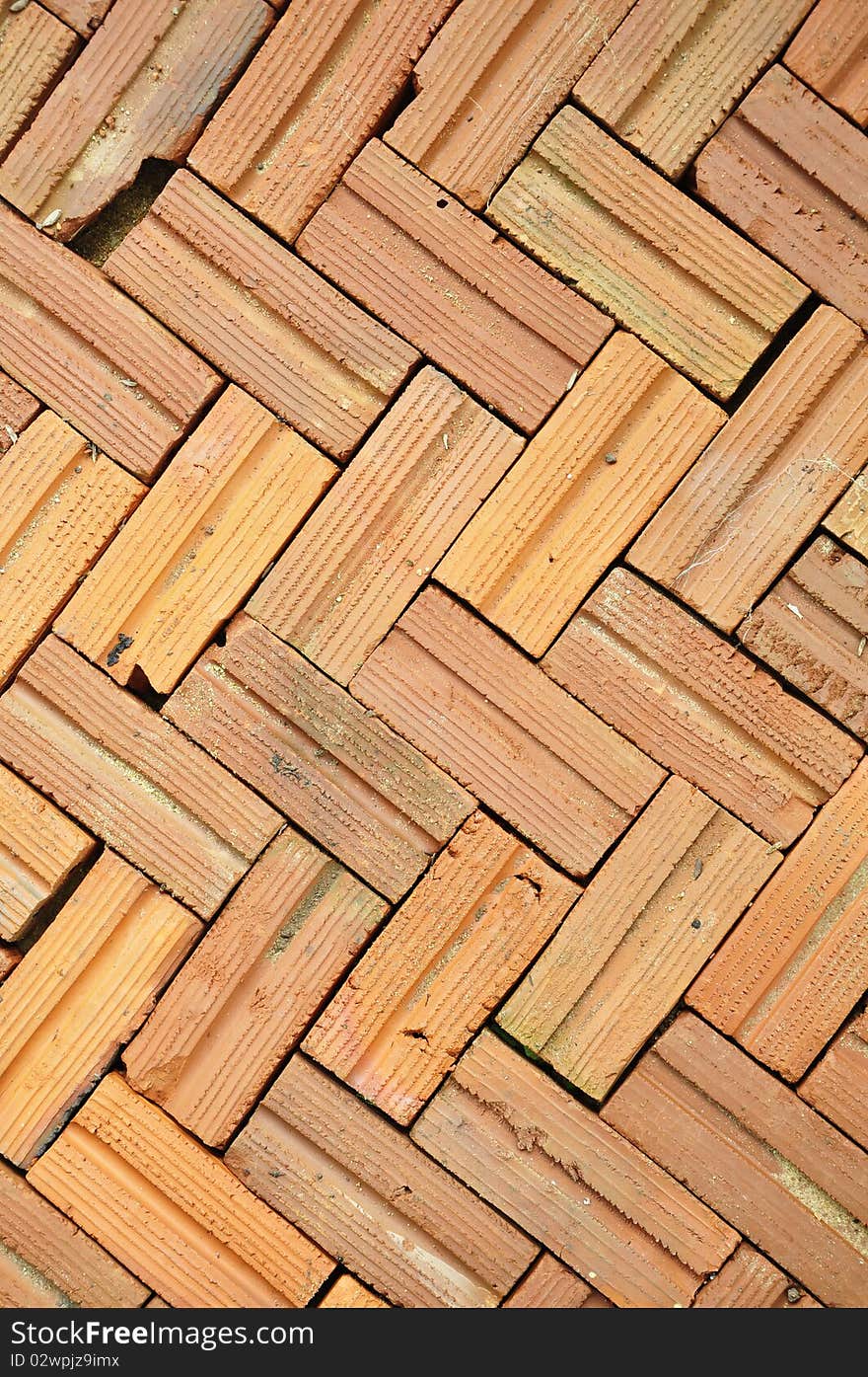 Orange brick floor pattern