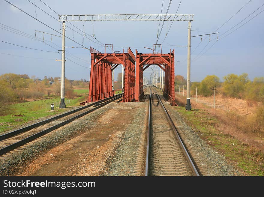 Bridge over the Klyazma River. Russia