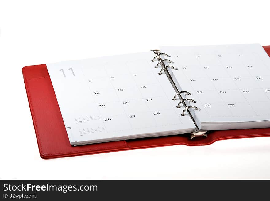 Rad leather notebook on a white background