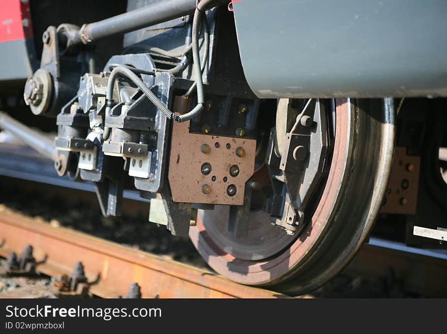 Wheelset passenger car. Steel railway trolley. Russian railways