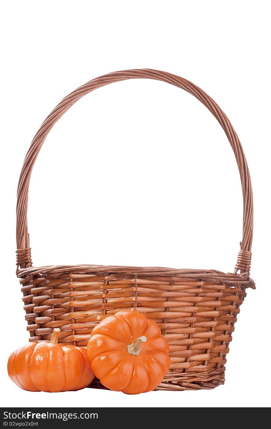 Small orange pumpkins symbolising autumn holidays and used in decorative works.