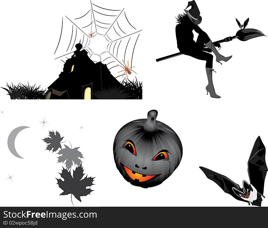 Halloween objects for design