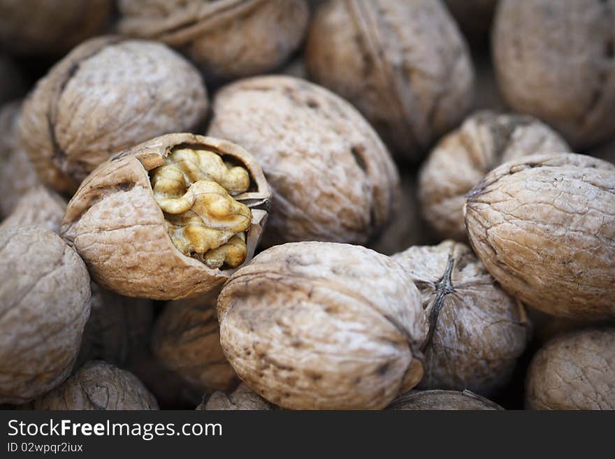 Close up walnuts