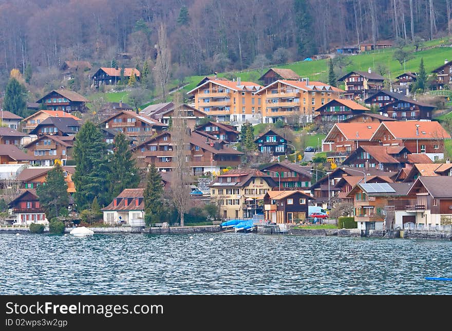 Village Around Lake Of Thun