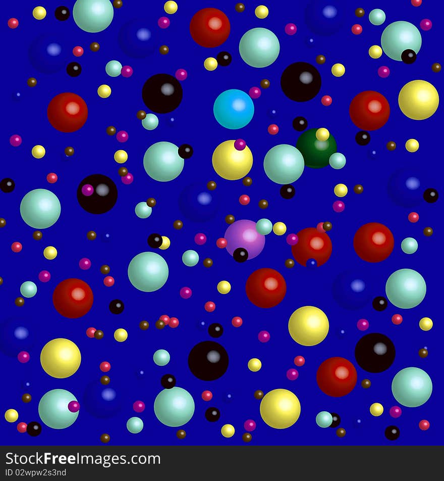 Much varicoloured balls of the miscellaneous of the size on turn blue background. Much varicoloured balls of the miscellaneous of the size on turn blue background