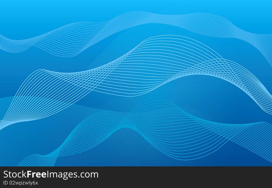 Abstract blue background with wavy lines. Abstract blue background with wavy lines.