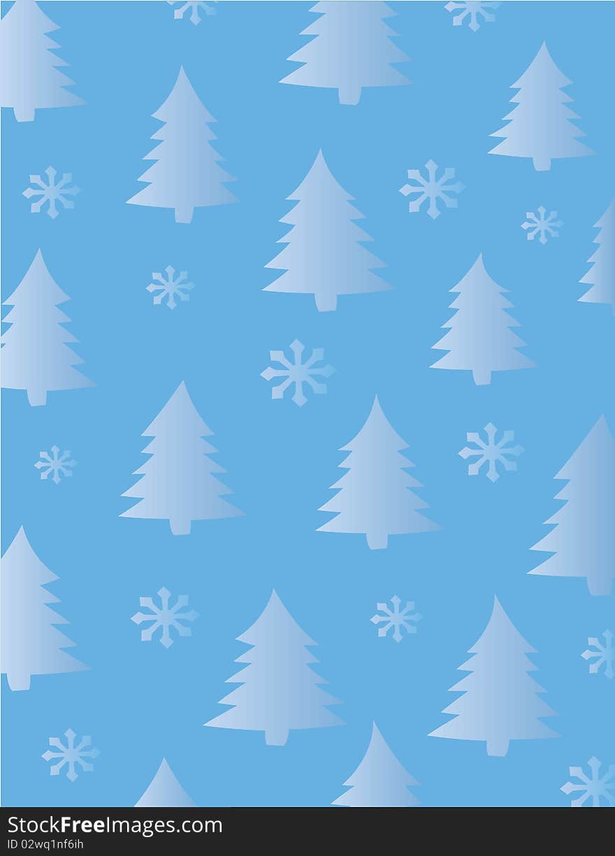 Fir Trees and Snowflakes