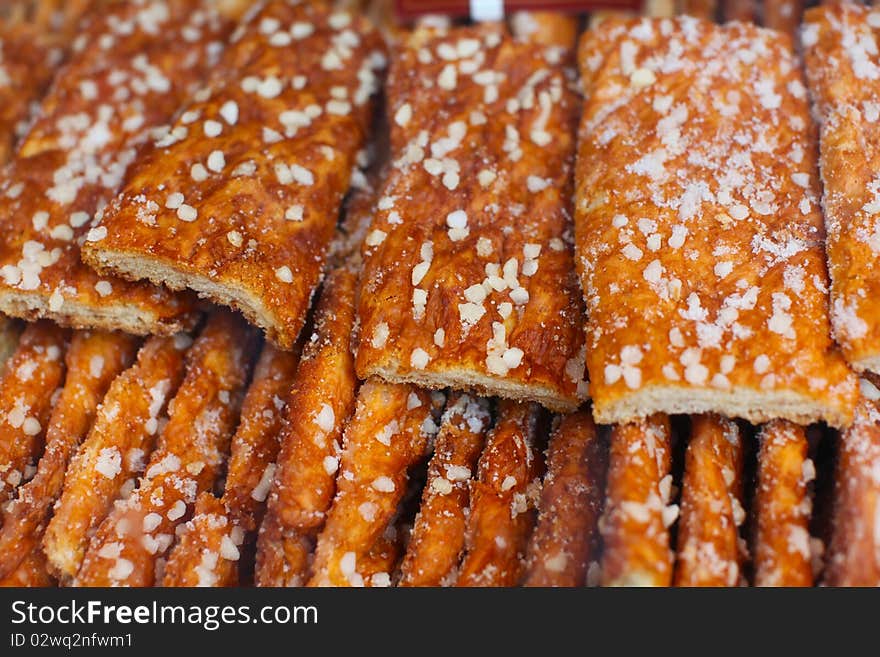 Crisp bread with coarse salt