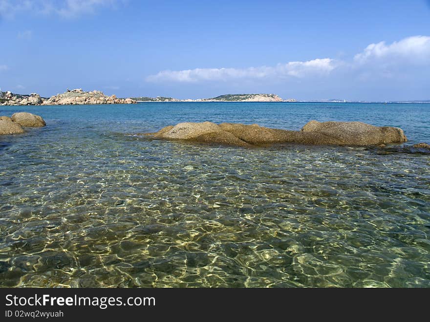 View from the beach on the island of La Maddalena Spreader in Sardinia. View from the beach on the island of La Maddalena Spreader in Sardinia