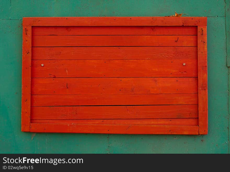 Red wooden stand