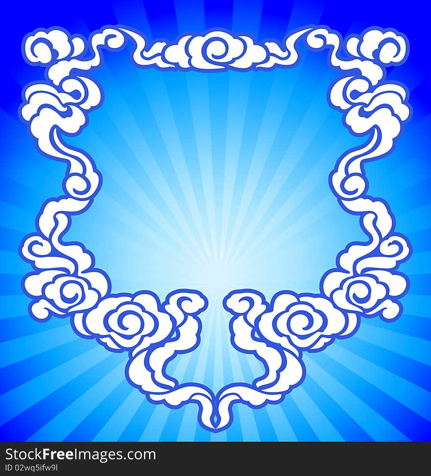 Chinese cloud frame, vector illustration