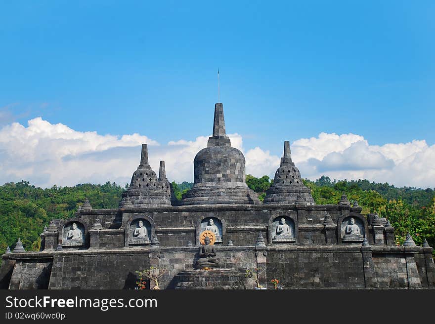 A Buddhist temple building in Bali, Asia.