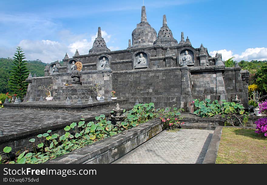 A Buddhist temple building in Bali, Asia.