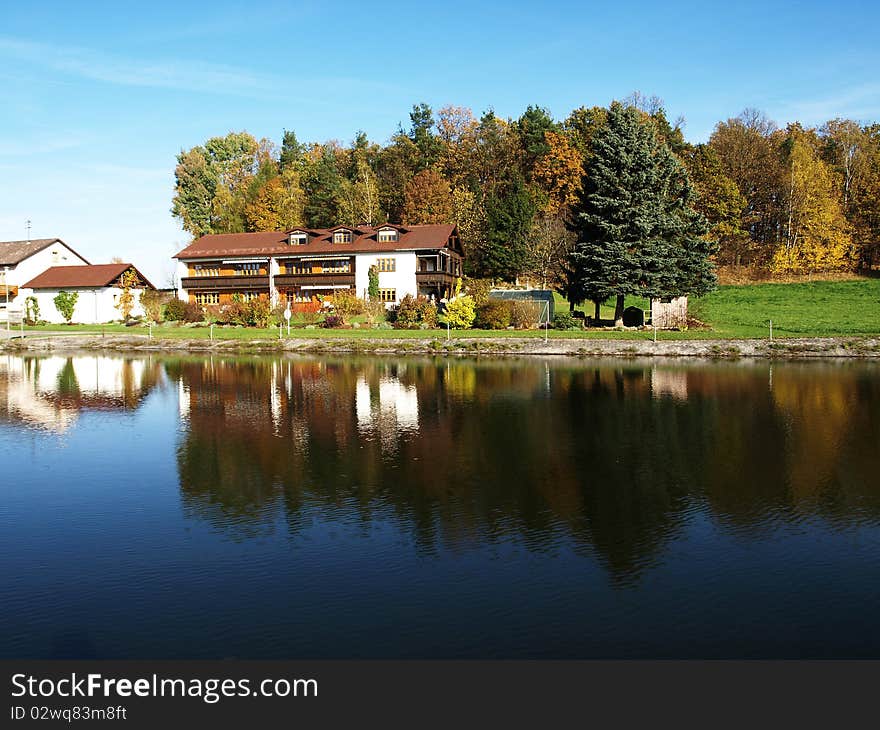 Country house in autumn