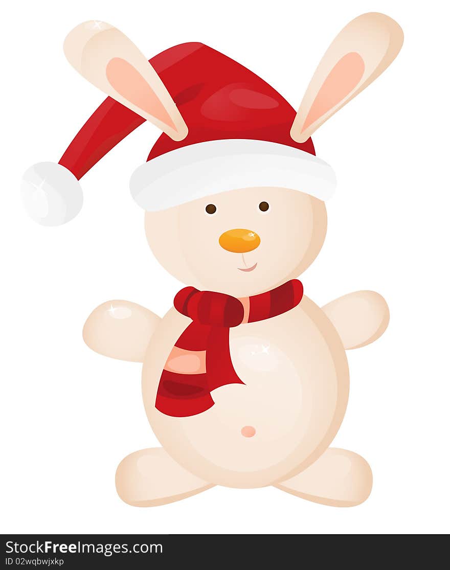 Cute Christmas bunny in wear. Cute Christmas bunny in wear.