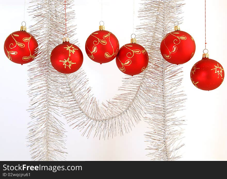 Christmas decoration on white background.