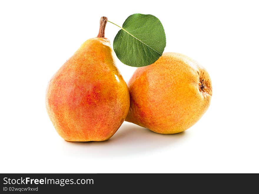 Ripe pears.Objects are isolated on a white background.