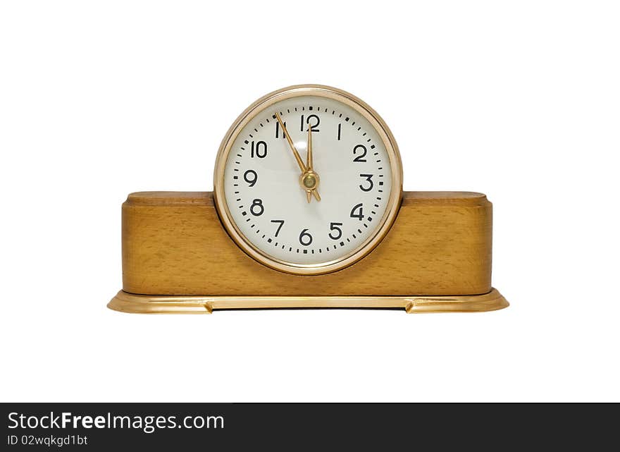 Old-fashioned clock isolated on a white background