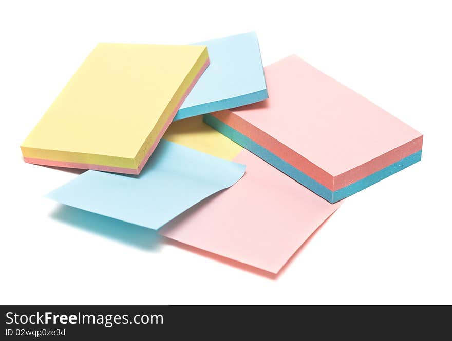 Colored pages of notebook