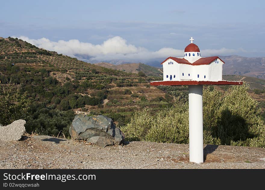 Miniature orthodox greek church in crete island, greece. Miniature orthodox greek church in crete island, greece