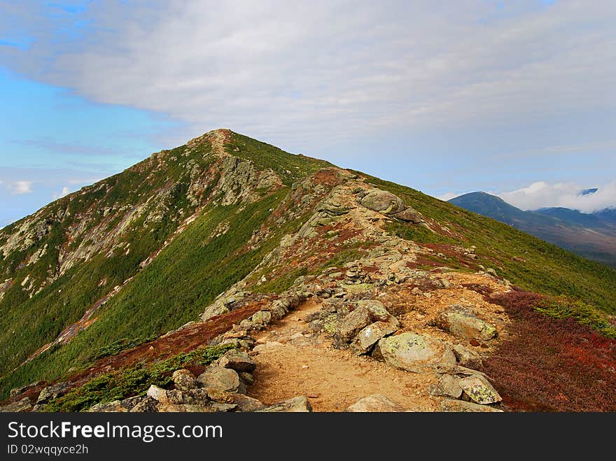 Hiking trail vanishes into the horizon. Hiking trail vanishes into the horizon